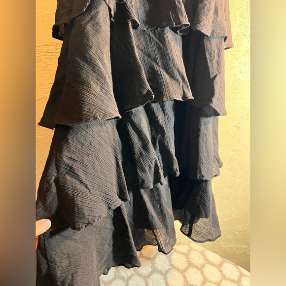 Robbie Bee Black Layered Midi Dress 8 - Picture 7 of 8